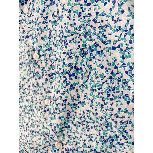 Tailorbyrd Collection Men's Geometric Print Button Down Shirt Blue Size Medium - Picture 4 of 11